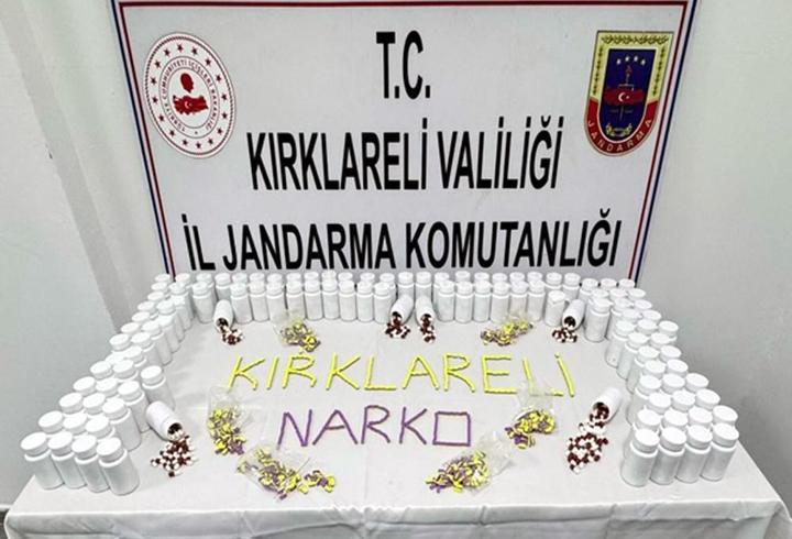 Kırklareli’de 8 bin 384 uyuşturucu hap ele geçirildi