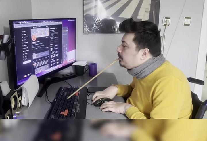 Bir çubukla hayata tutundu