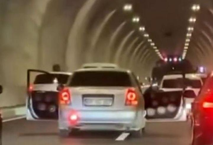Tünelde trafiği tehlikeye sokan sürücüye ceza