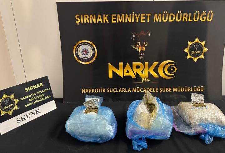 Şırnak’ta 1 kilo 431 gram skunk ele geçirildi