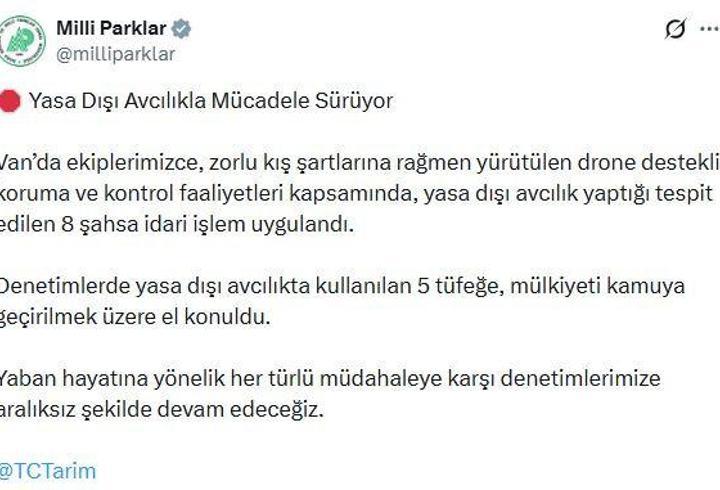 Van'da yasa dışı avcılık denetimi; 8 kişiye işlem yapıldı