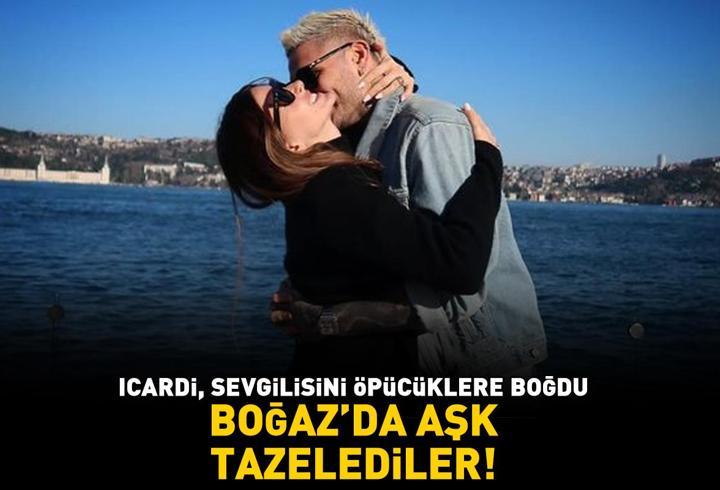 Galatasaray'ın yıldızı Mauro Icardi ile China Suarez, Boğaz'da aşk tazeledi! Sevgilisini öpücüklere boğdu!