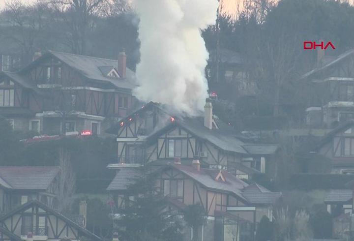 İstanbul Beykoz’da lüks villa alev alev yandı