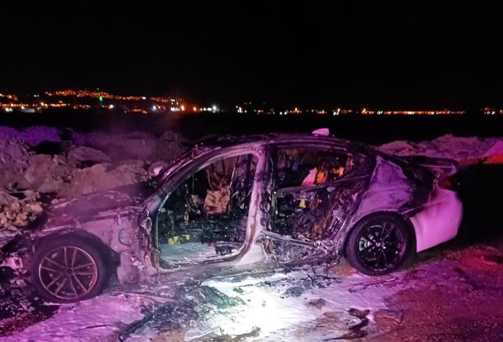 Mardin’de Seyir halindeki otomobil yandı