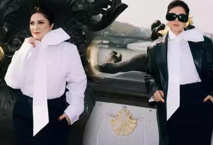 Sibel Can’ın Paris pozlarında dikkat çeken detay: Ayakkabıları olay oldu