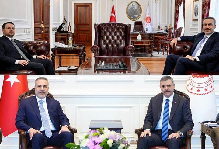 Dışişleri Bakanı Hakan Fidan, İçişleri ve Adalet bakanlarını ziyaret etti