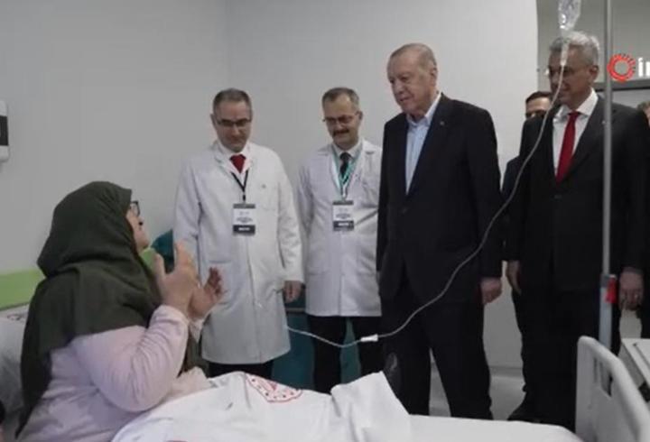 Cumhurbaşkanı Erdoğan, Tenzile Erdoğan Devlet Hastanesi'nde hastaları ziyaret etti