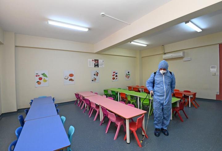 Osmangazi’de kreşler ara tatilde dezenfekte edildi