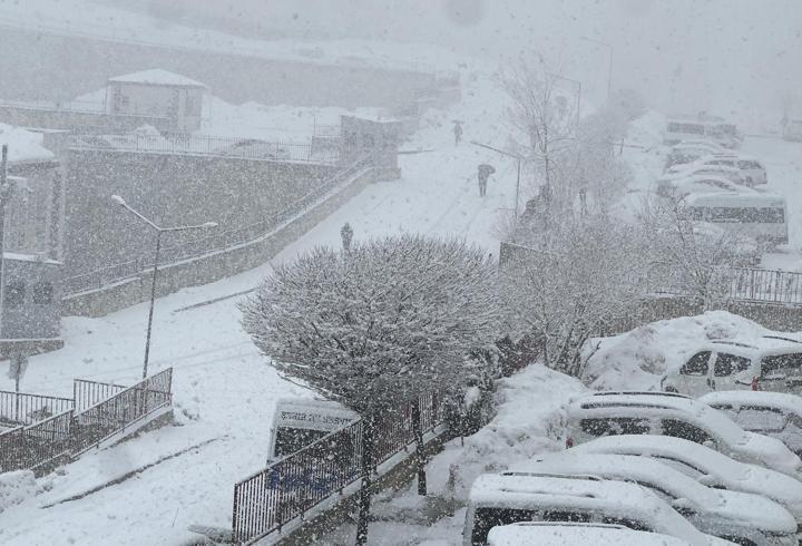 Yüksekova'da kar yağışı etkili oldu