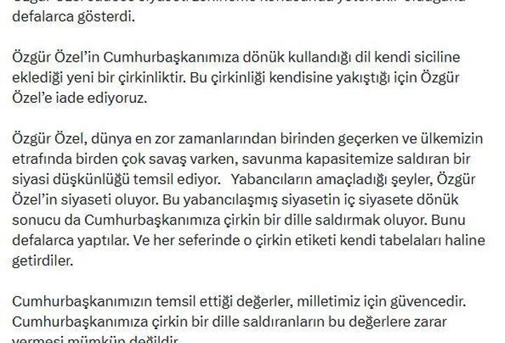 AK Parti'li Çelik: Yabancıların amaçladığı şeyler, Özgür Özel'in siyaseti oluyor