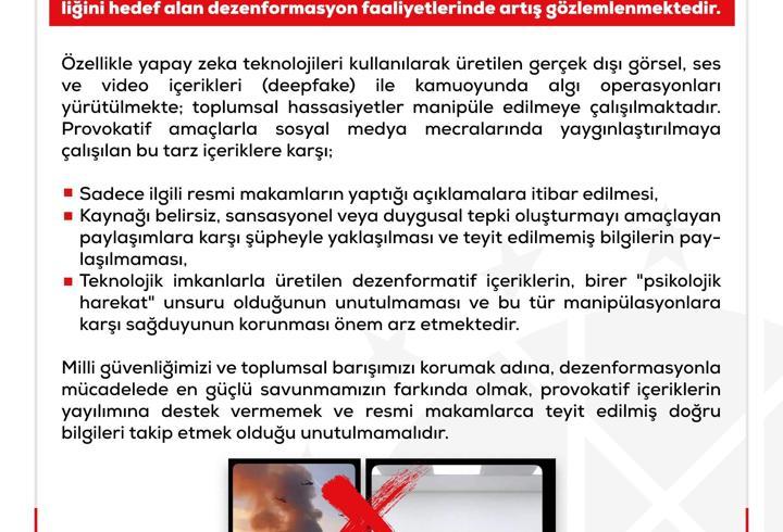 DMM: Son dönemde dezenformasyon faaliyetlerinde artış gözlemlenmekte