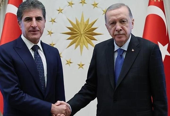 Cumhurbaşkanı Erdoğan, Irak Kürt Bölgesel Yönetimi Başkanı Neçirvan Barzani ile görüştü