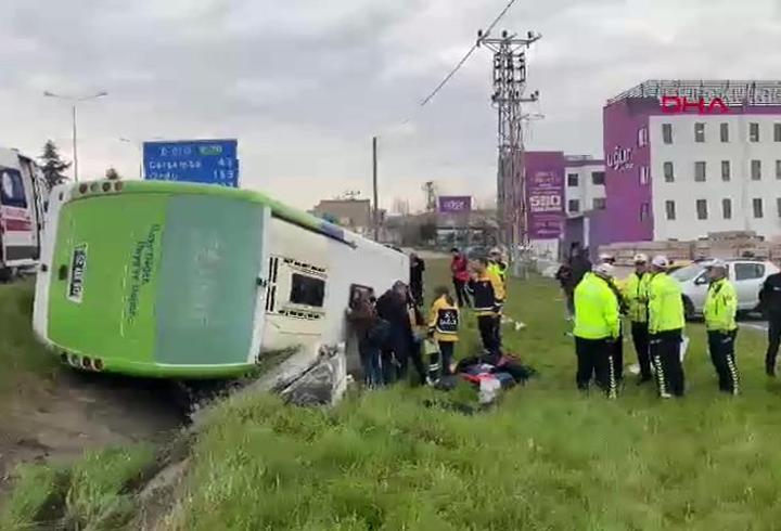 Samsun'da öğrencileri taşıyan otobüs devrildi: 11 yaralı