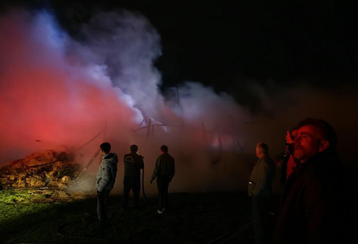 Karabük’te samanlık yangını