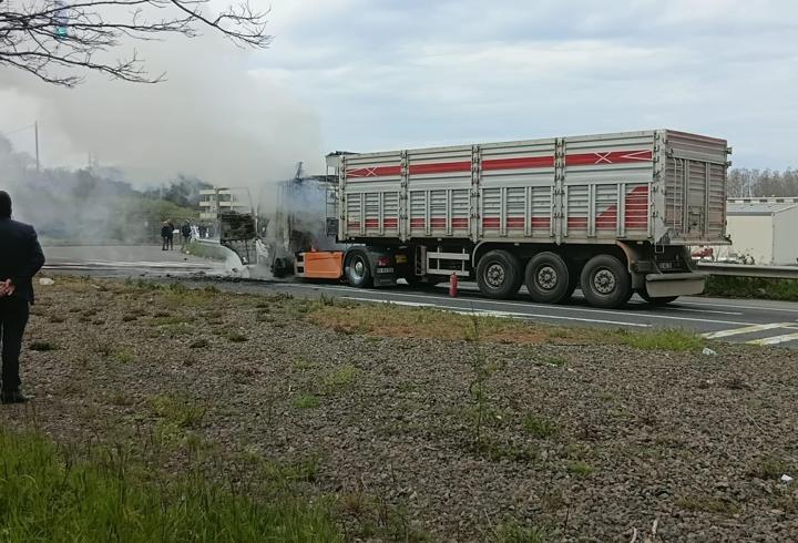 Ordu'da TIR yangını