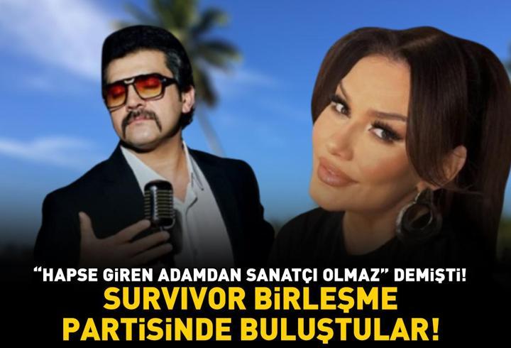 Popstar'da 'Hapse giren adamdan sanatçı olmaz' demişti! Survivor birleşme partisinde bir araya geldiler! Bayhan ve Deniz Seki buluştu