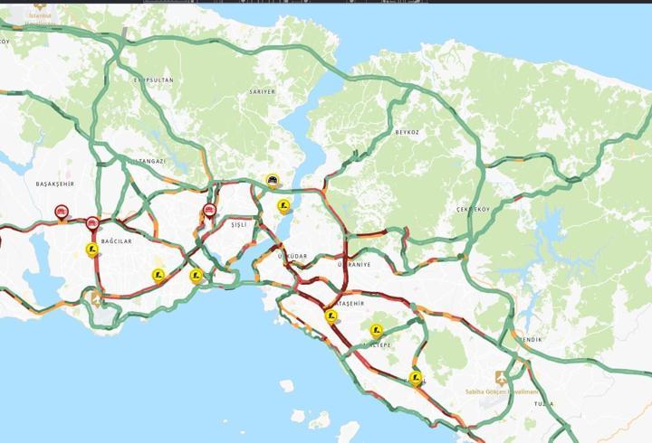 İstanbul'da haftanın ilk iş gününde trafik yoğunluğu