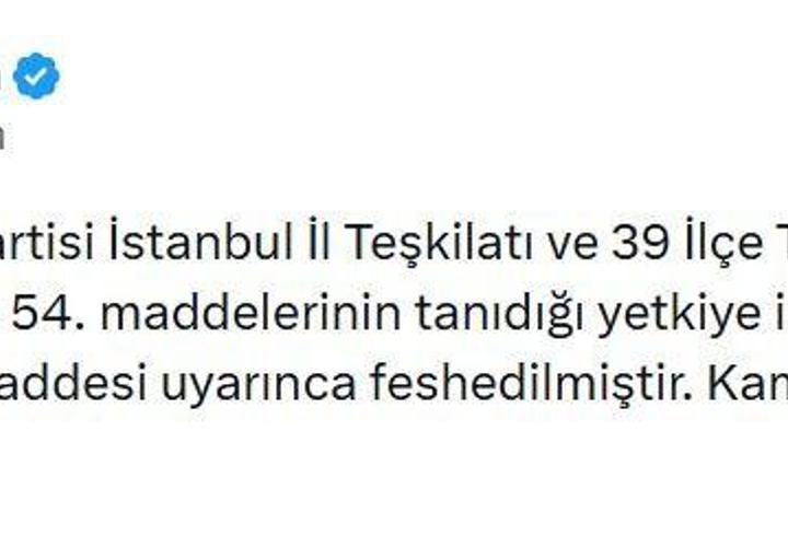 MHP, İstanbul Teşkilatını feshetti