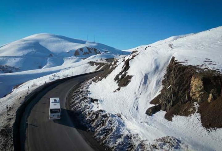 Otobüsleri zorlu kış testine girdi
