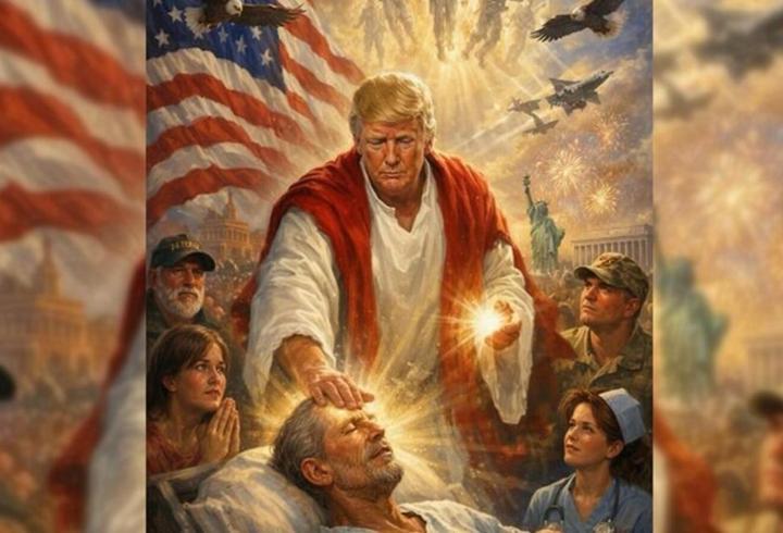 Trump tepkiler sonrası geri adım attı! Kendisinin Hazreti İsa gibi tasvir edildiği görseli paylaşıp sildi