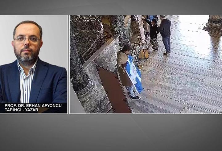 Ayasofya'da Yunan provokasyonu! Afyoncu: Açtıkları bayrak, 1821 isyanındaki bayrak