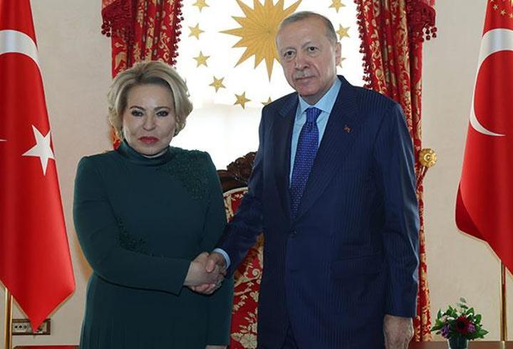 Cumhurbaşkanı Erdoğan, Rusya Federasyon Konseyi Başkanı'nı kabul etti