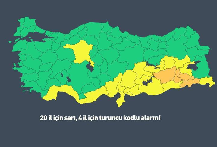 Pazar günü plan yapanlar dikkat! Meteoroloji uyardı: 20 il için sarı, 4 il için turuncu kodlu alarm!