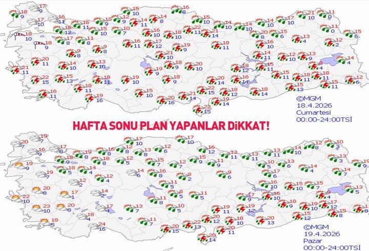 Hafta sonu plan yapanlar dikkat! Meteoroloji uyardı: Sarı ve turuncu kodlu uyarı alarmı!