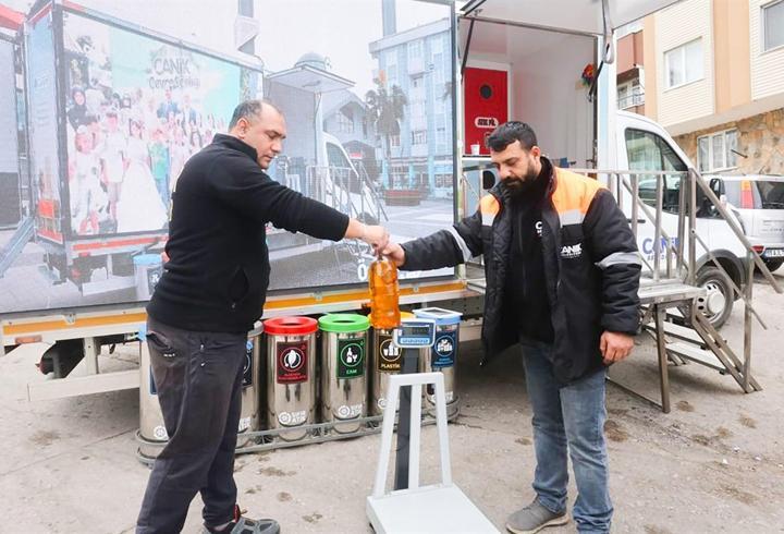 Canik'te 5 ton atık geri dönüşüme kazandırıldı