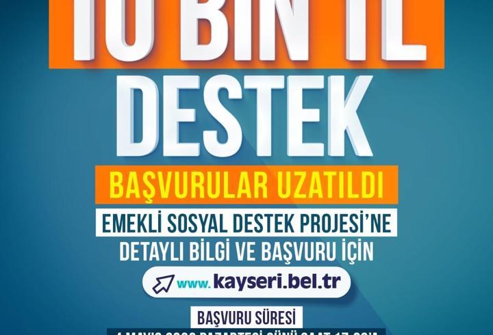 Büyükşehir’in emeklilere 10 bin TL destek başvuru süresi uzatıldı