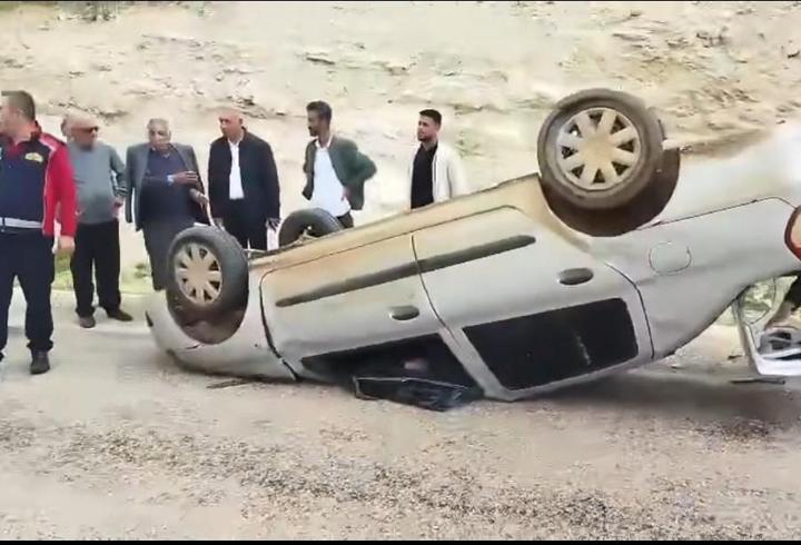 Adıyaman'da ters dönen otomobilin sürücüsü ağır yaralandı
