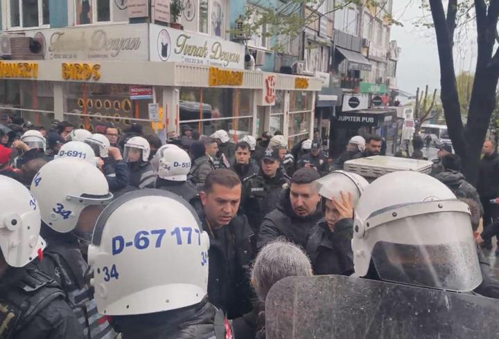 Beşiktaş'ta izinsiz gösteriye polis müdahale etti-1