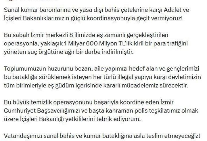 İzmir merkezli 8 ilde suç örgütü operasyonu