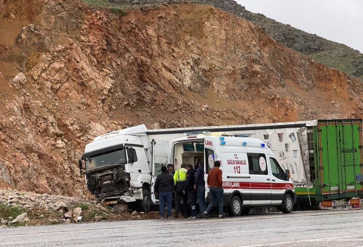 Malatya’da yoldan çıkan TIR'ın sürücüsü yaralandı