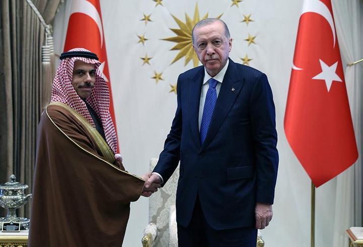Cumhurbaşkanı Erdoğan, Suudi Dışişleri Bakanı Ferhan'ı kabul etti
