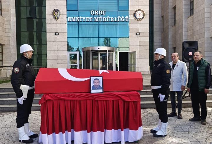 Ordu'da trafik kazasında hayatını kaybeden polis, toprağa verildi