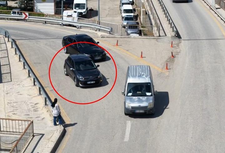 Polisten kaçtı ama drona yakalandı: 82 bin liralık 'geri vites' kamerada