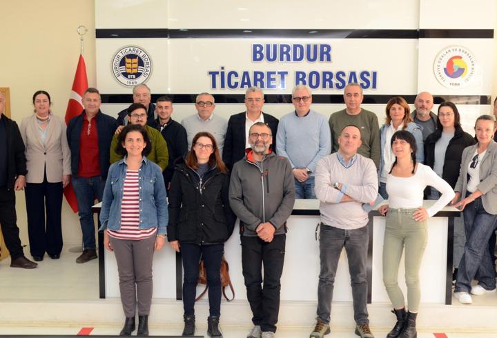 İtalyan heyet Burdur Ticaret Borsası’nda incelemelerde bulundu