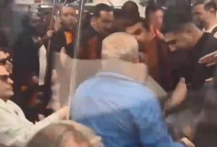 Sarıyer'de metroda küfürlü tezahürat kavgası; oklavayla müdahale etti