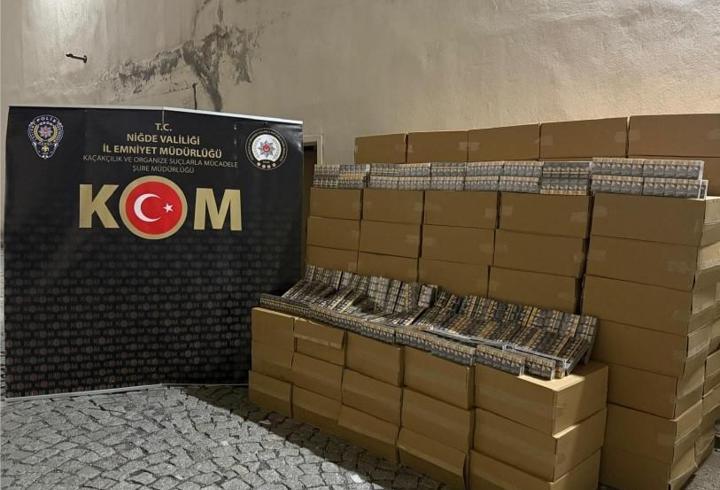Niğde’de 50 bin paket kaçak sigara ele geçirildi