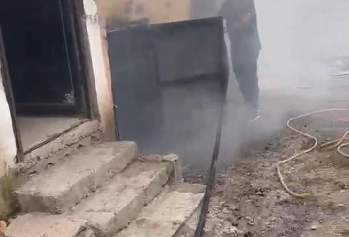 Kiler yangınında mahsur kalan kedi ve 3 yavrusu kurtarıldı