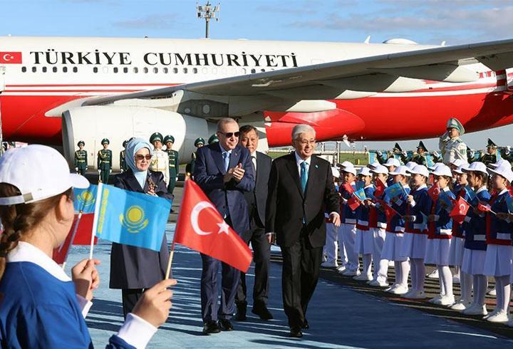 Son dakika... Cumhurbaşkanı Erdoğan, Kazakistan'da