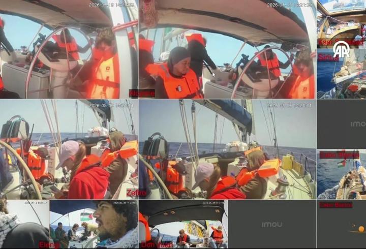 SON DAKİKA... İsrail canlı yayında Küresel Sumud Filosu'na saldırıyor