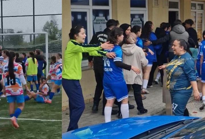 Saha karıştı! Kadın futbolcular birbirine girdi
