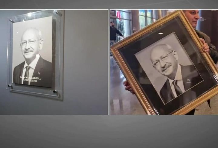 Kılıçdaroğlu'nun fotoğrafı yeniden CHP Genel Merkezi'ne asıldı
