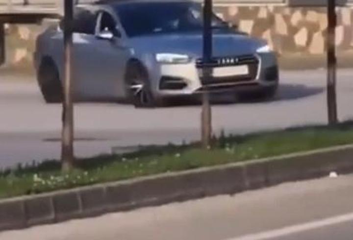 Bursa’da otomobiliyle drift atan sürücü kamerada