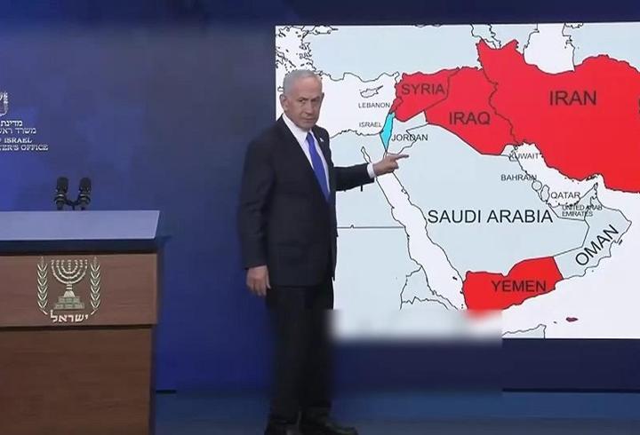Netanyahu harita başında meydan okudu: "Şimdi biz onları boğuyoruz"