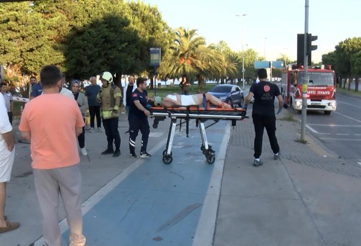 Kartal’da takla atan otomobilin sürücüsü yaralandı
