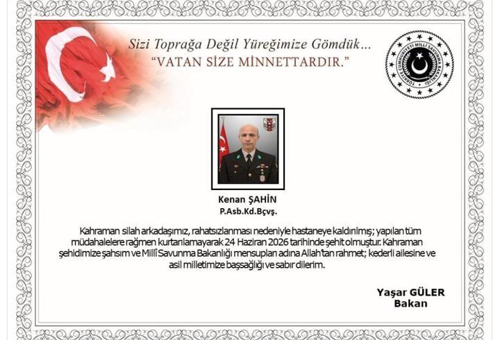 Fırat Kalkanı bölgesinden acı haber: 1 şehit