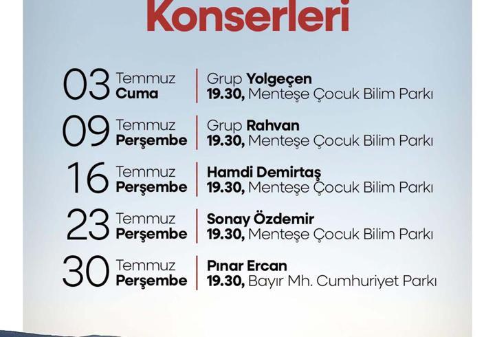 Menteşe Belediyesi Gün Batımı Konserleri başlıyor